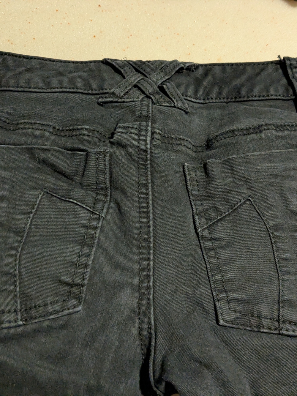 Tripp NYC Stretch Black Skinny Jeans With Torn Fishnet Detail Size 1 - Picture 7 of 7